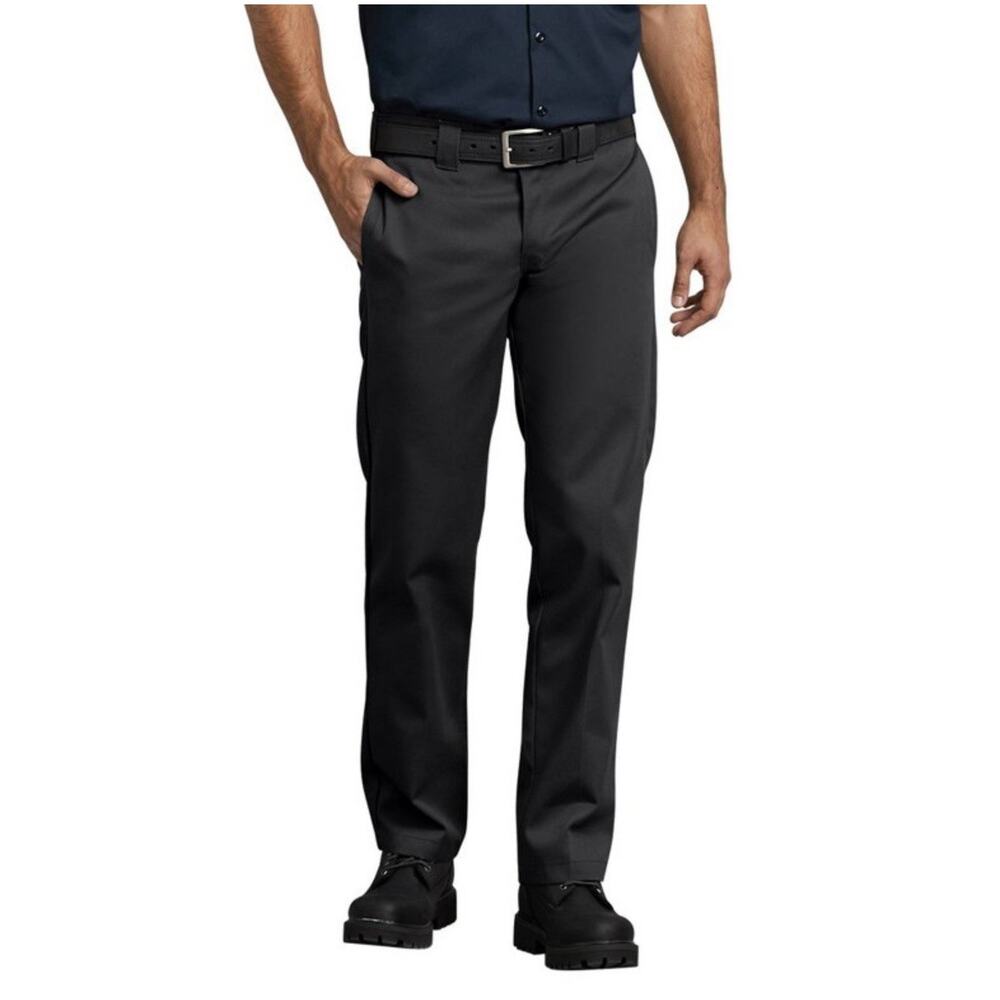 Dickies Men's Slim Straight Fit Twill Work Pants - Black 32x32